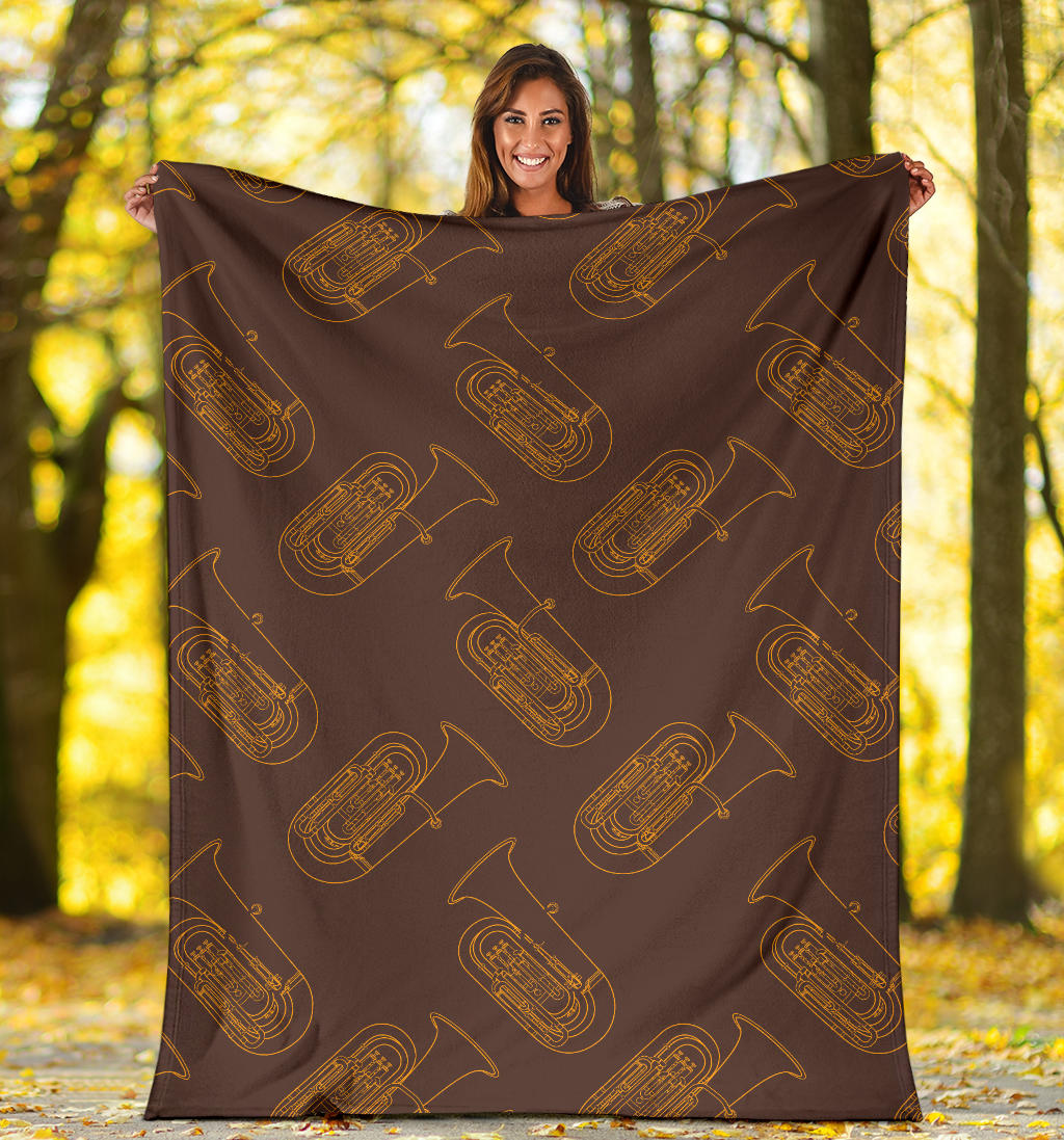 Tuba Pattern Print Design 02 Premium Blanket