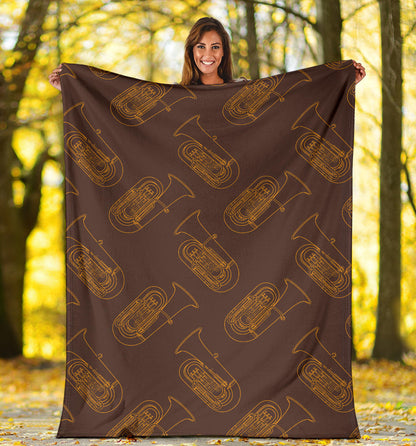 Tuba Pattern Print Design 02 Premium Blanket