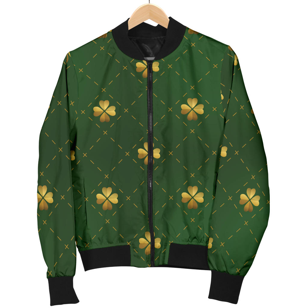 Clover Pattern Print Design 01 Men Bomber Jacket
