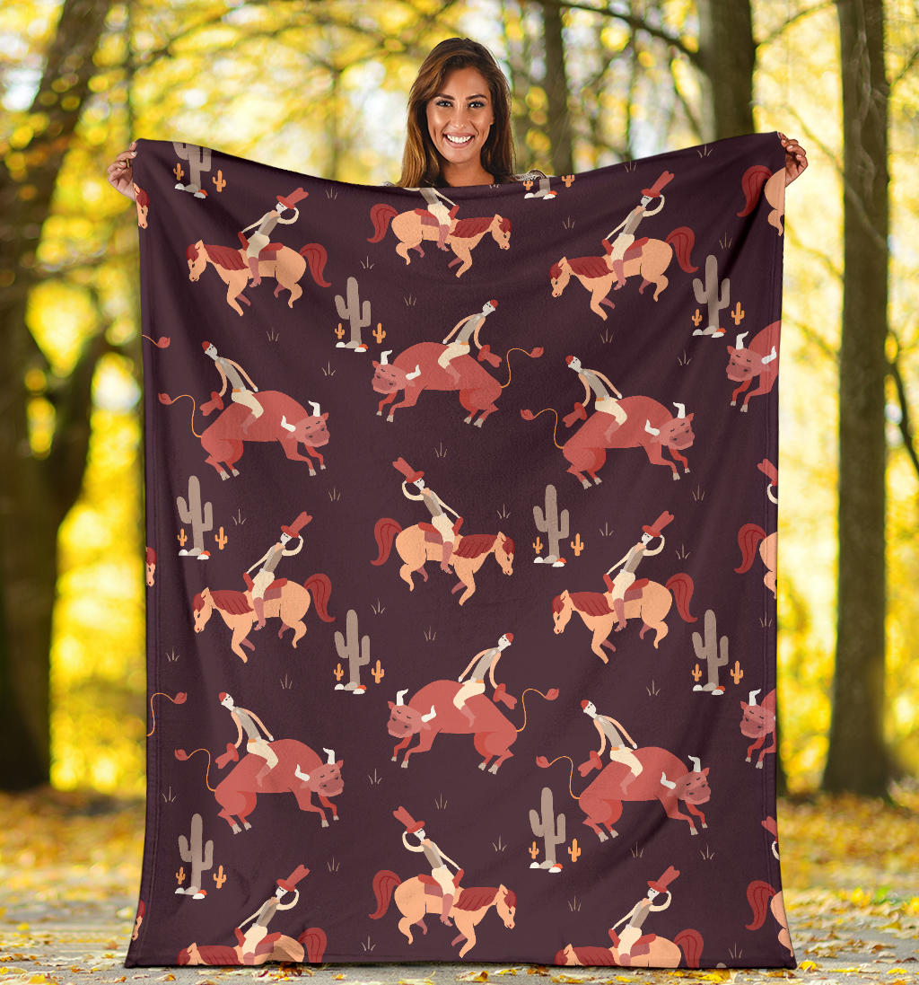 Rodeo Pattern Print Design A01 Premium Blanket