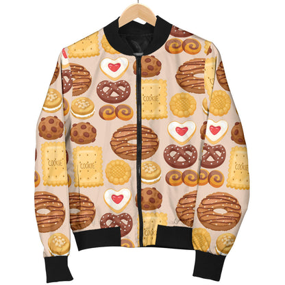 Cookie Pattern Print Design 02 Men Bomber Jacket