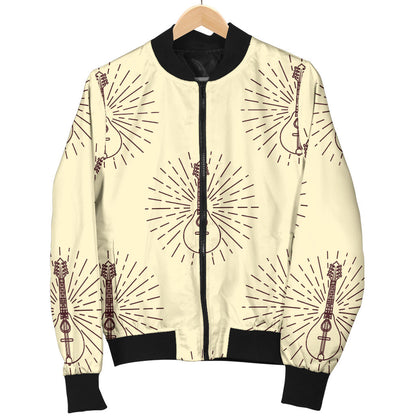 Mandolin Pattern Print Design 02 Men Bomber Jacket