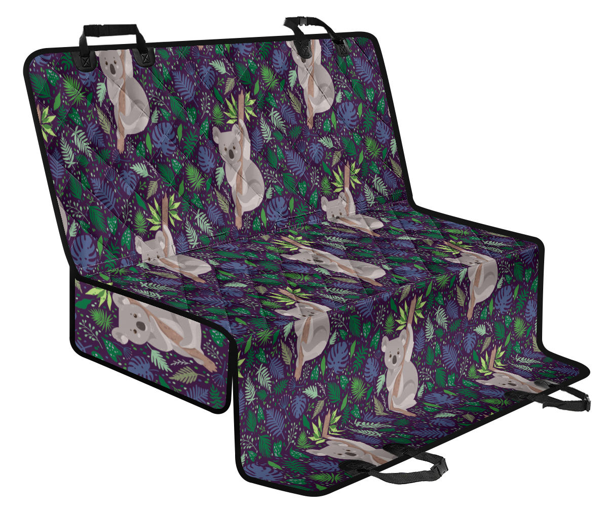 Koala Pattern Print Design 06 Rear Dog Car Seat Cover Hammock