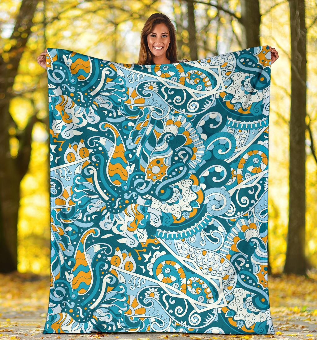 Funky Retro Pattern Print Design A03 Premium Blanket