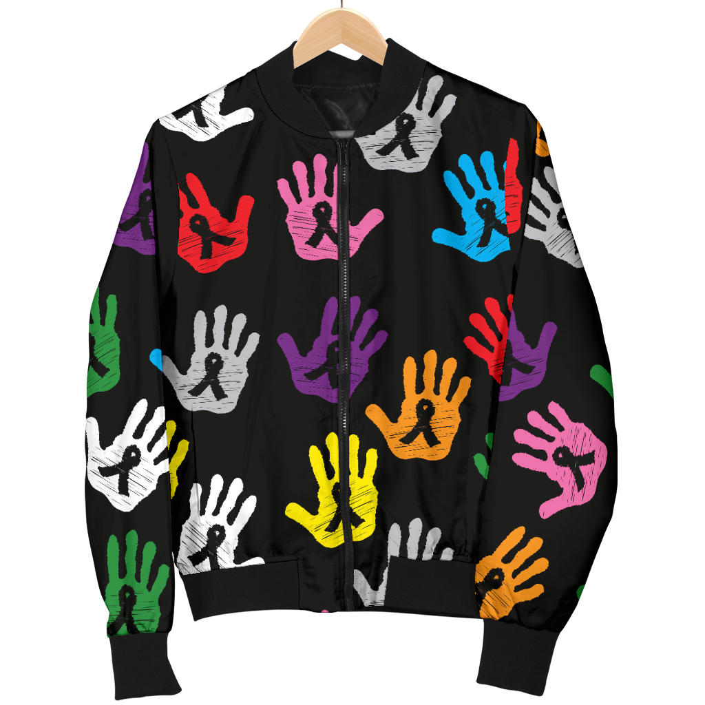 Cancer Awareness Pattern Print Design 04 Men Bomber Jacket