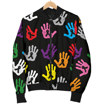 Cancer Awareness Pattern Print Design 04 Men Bomber Jacket