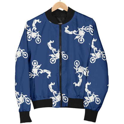 Motocross Pattern Print Design 01 Men Bomber Jacket