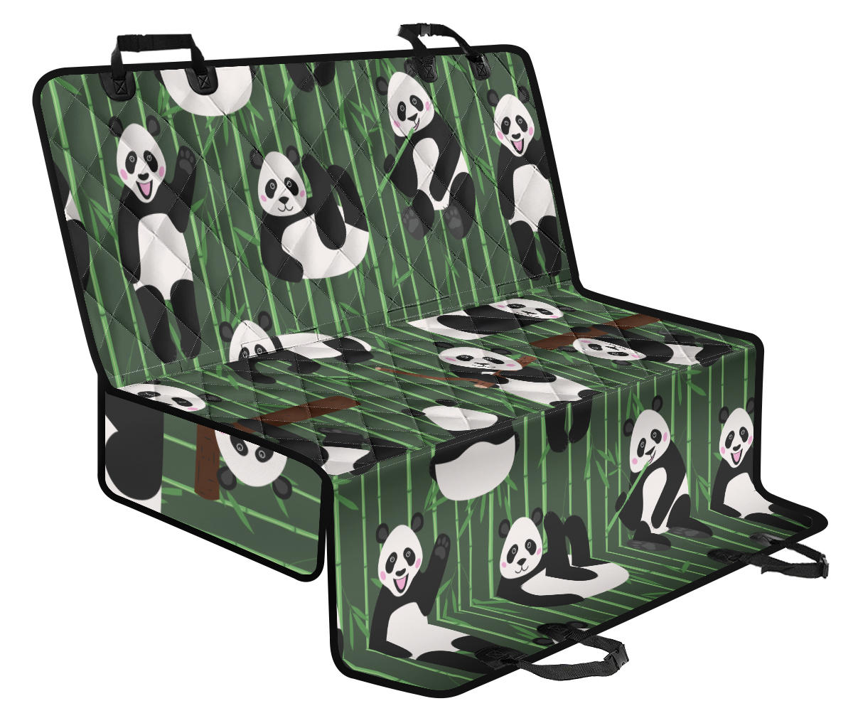 Panda Pattern Print Design A04 Rear Dog Car Seat Cover Hammock