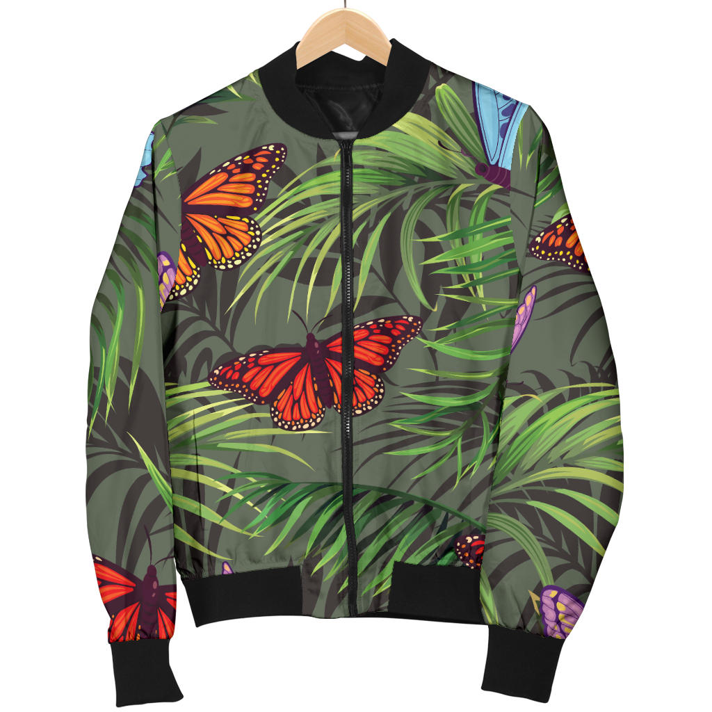 Monarch Butterfly Pattern Print Design 04 Men Bomber Jacket
