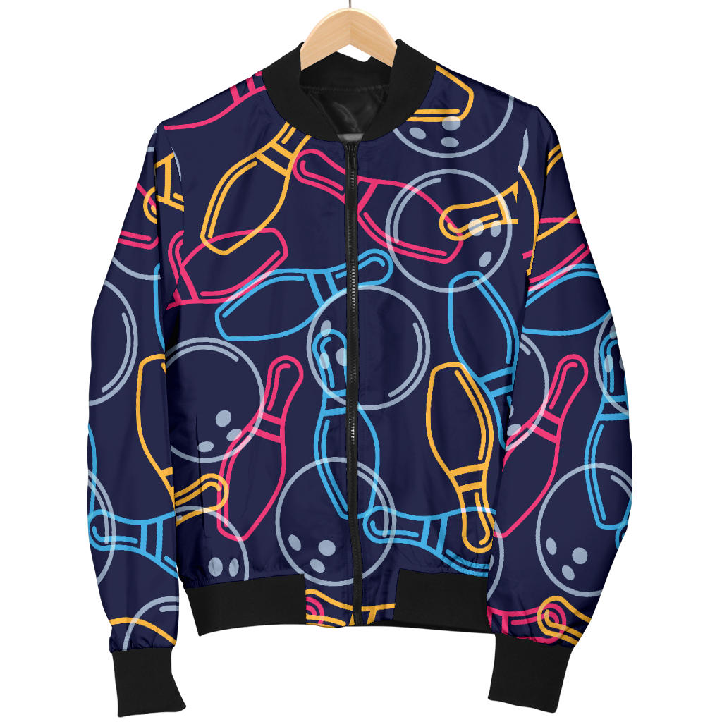 Bowling Pattern Print Design 07 Men Bomber Jacket