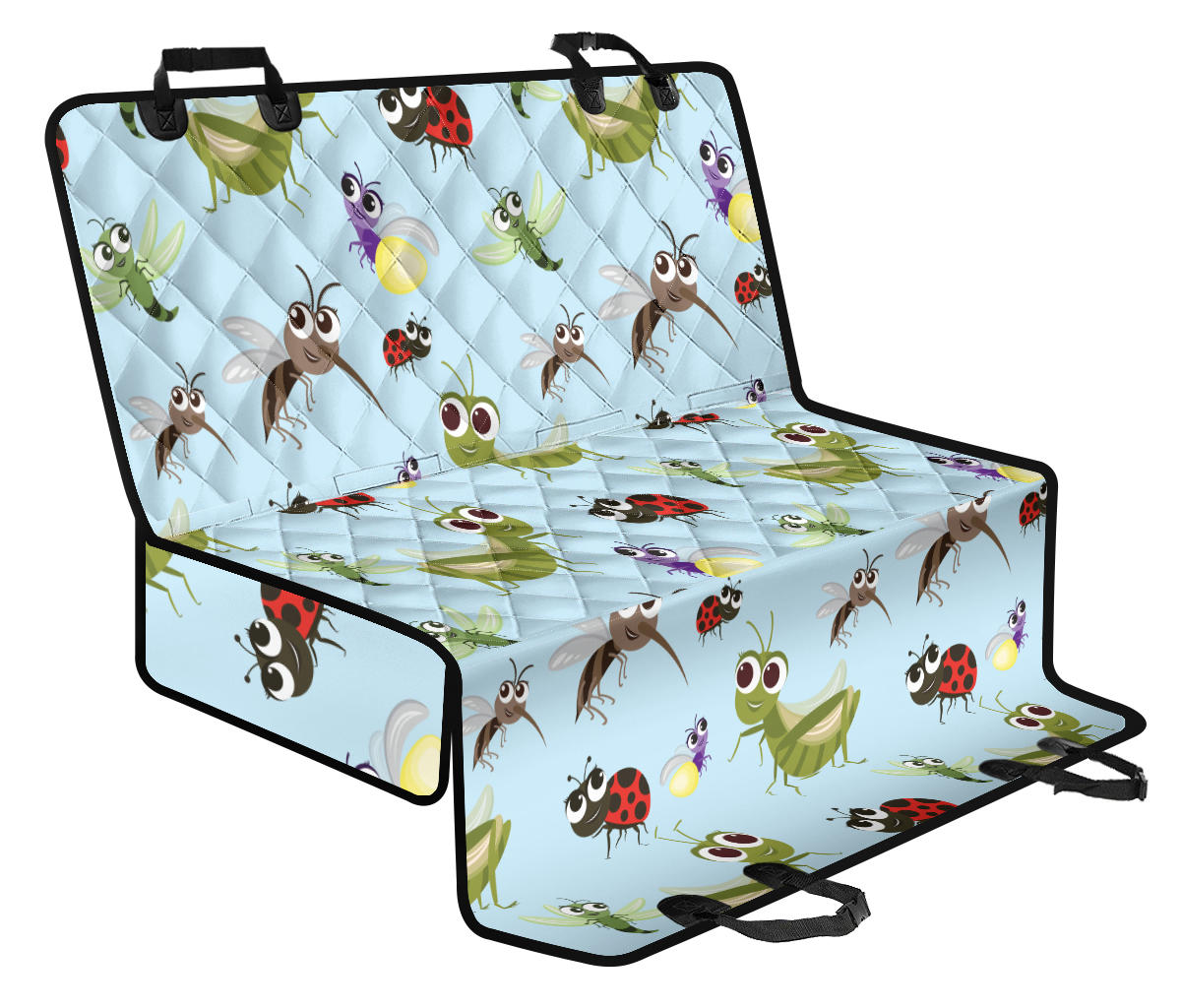 Ladybug Pattern Print Design 01 Rear Dog Car Seat Cover Hammock