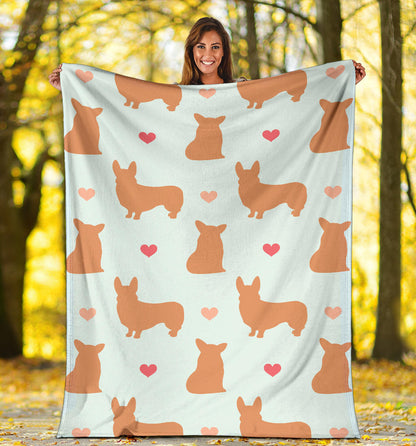 Pembroke Welsh Corgis Pattern Print Design A01 Premium Blanket