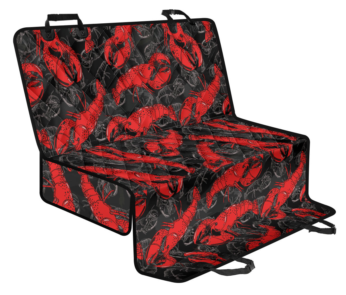 Lobster Pattern Print Design 04 Rear Dog Car Seat Cover Hammock