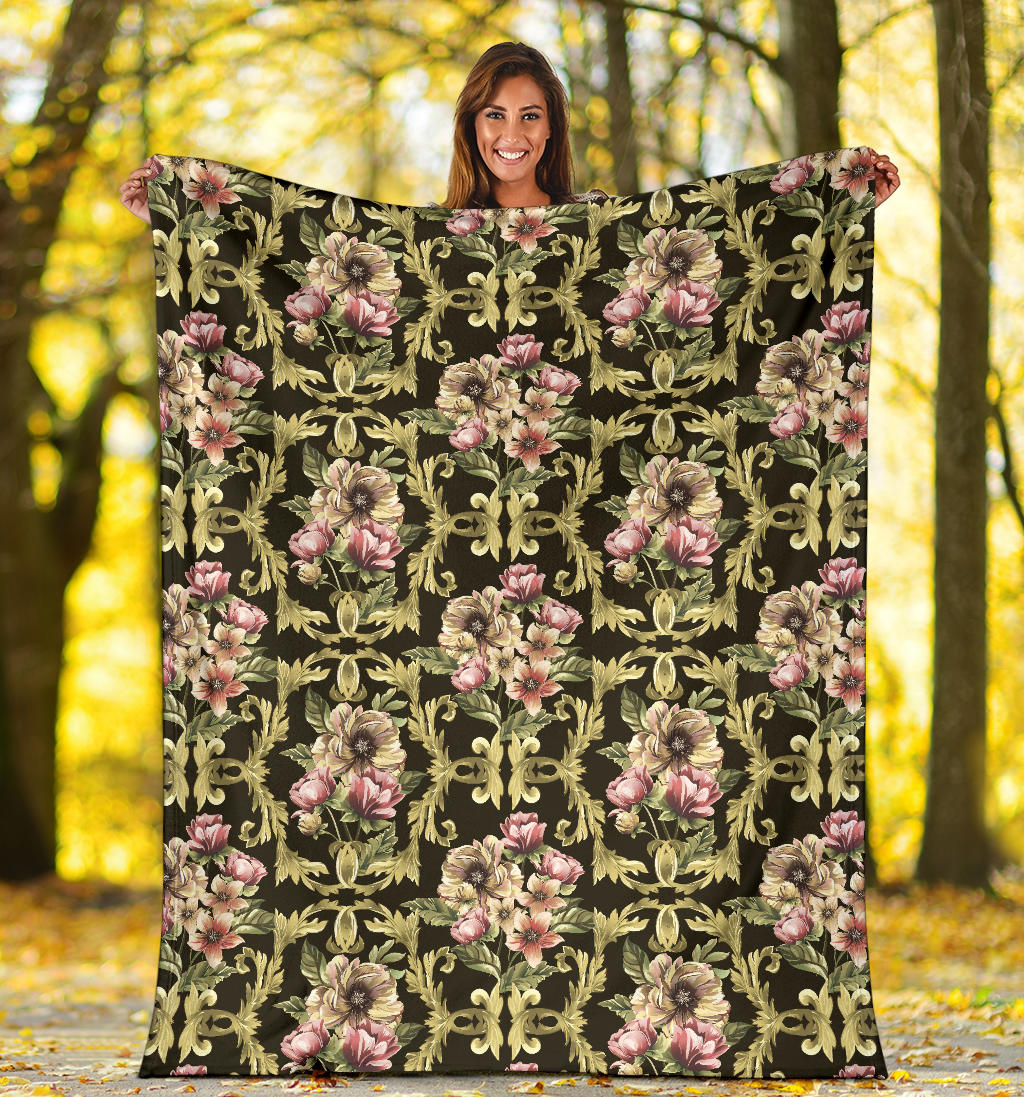 Baroque Pattern Print Design 02 Premium Blanket