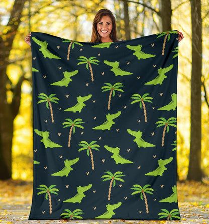 Alligator Pattern Print Design 02 Premium Blanket