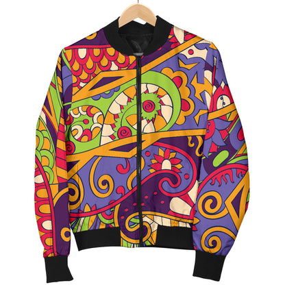 Funky Retro Pattern Print Design A04 Men Bomber Jacket