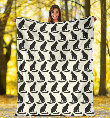 Black Cat Pattern Print Design 02 Premium Blanket