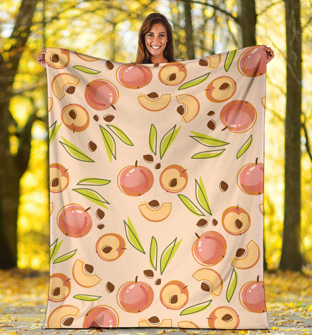 Peach Pattern Print Design A01 Premium Blanket