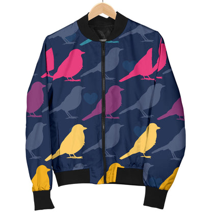 Birds Pattern Print Design 01 Men Bomber Jacket