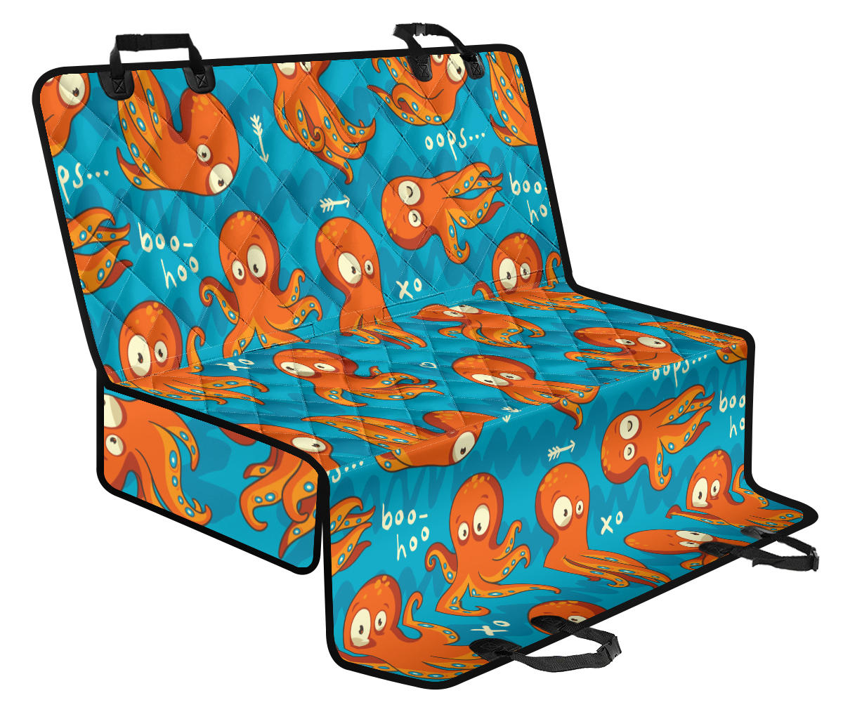 Octopus Pattern Print Design A02 Rear Dog Car Seat Cover Hammock