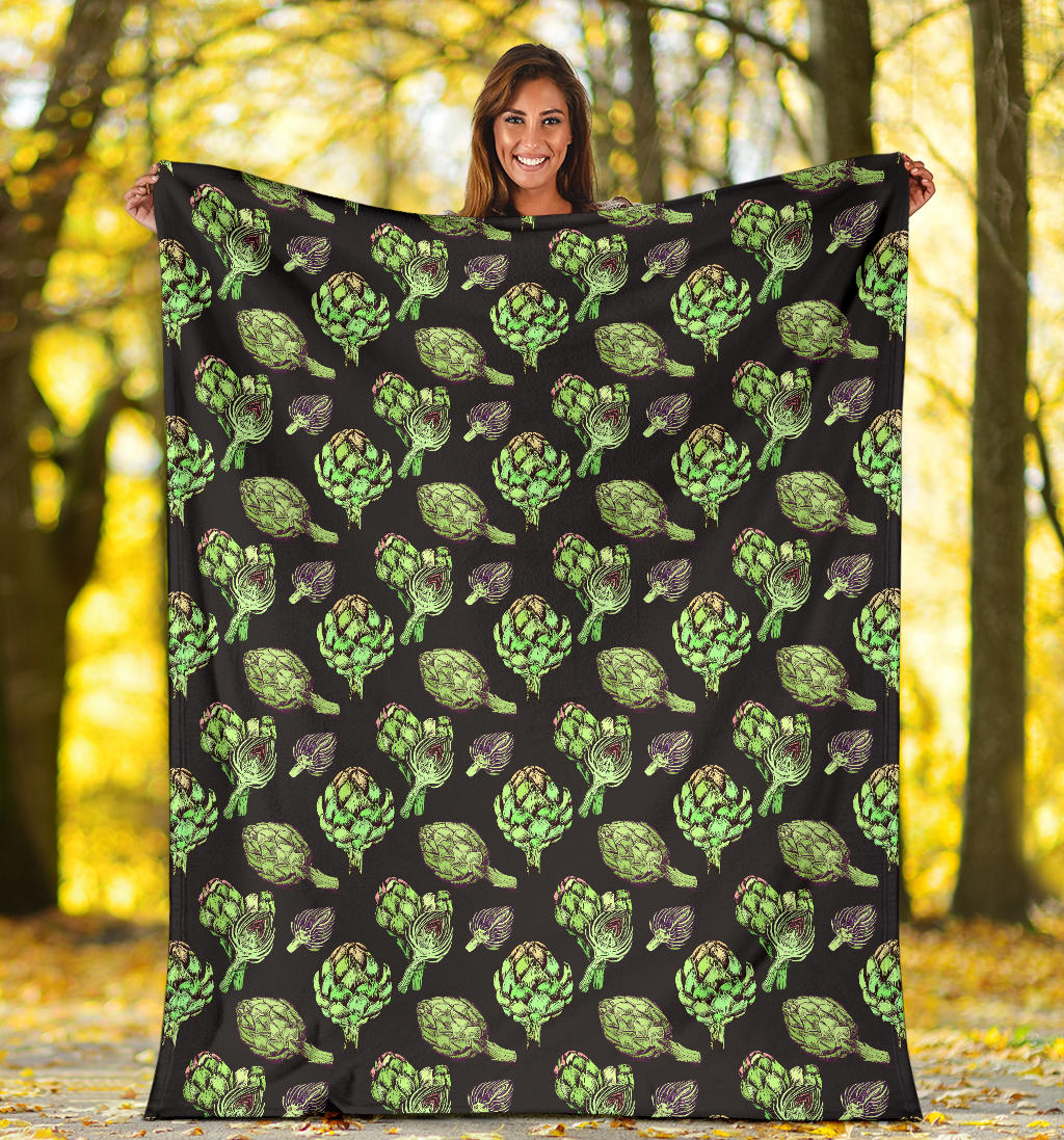 Artichoke Pattern Print Design 02 Premium Blanket