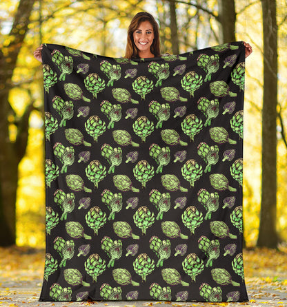 Artichoke Pattern Print Design 02 Premium Blanket