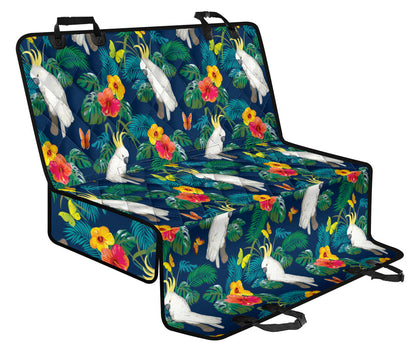 Cockatoo Tropical Pattern Print Design 02 Rear Dog Car Seat Cover Hammock