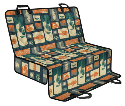 Acoustic Guitar Pattern Print Design 02 Rear Dog Car Seat Cover Hammock