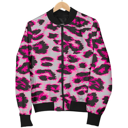 Leopard Pattern Print Design 02 Men Bomber Jacket