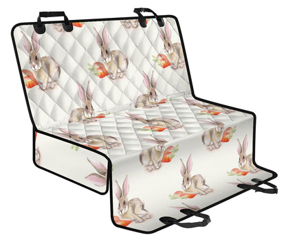 Rabbit Pattern Print Design 01 Rear Dog Car Seat Cover Hammock