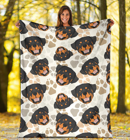 Rottweiler Pattern Print Design A03 Premium Blanket