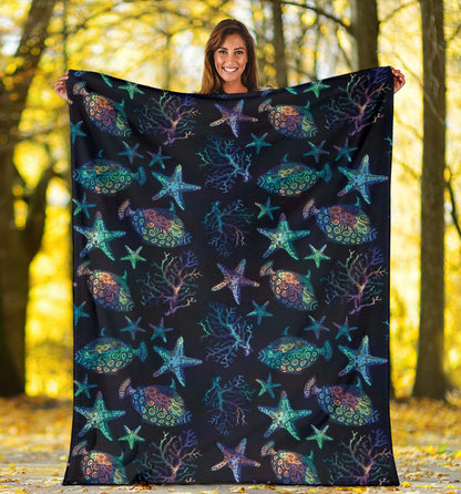 Starfish Pattern Print Design 01 Premium Blanket