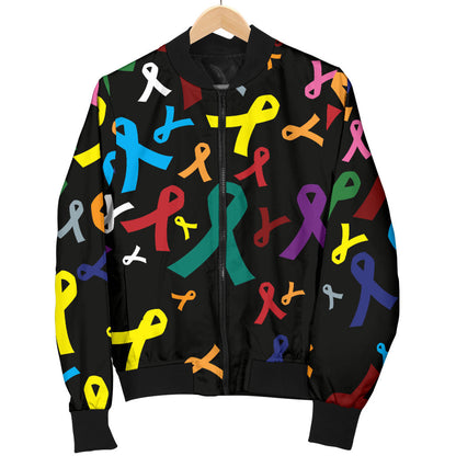 Cancer Awareness Pattern Print Design 03 Men Bomber Jacket
