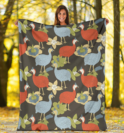 Guinea Fowl Pattern Print Design 02 Premium Blanket