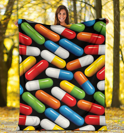 Pill Pattern Print Design A02 Premium Blanket