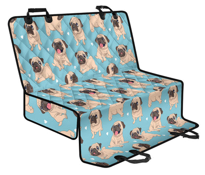 Pug Pattern Print Design A03 Rear Dog Car Seat Cover Hammock