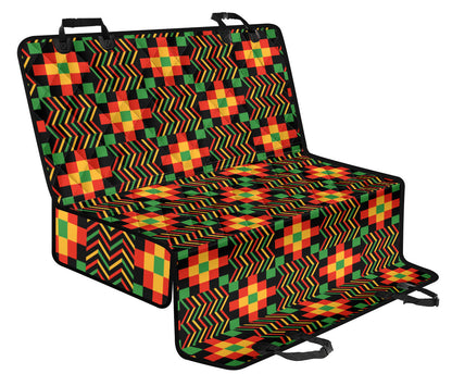 Kente Pattern Print Design 01 Rear Dog Car Seat Cover Hammock