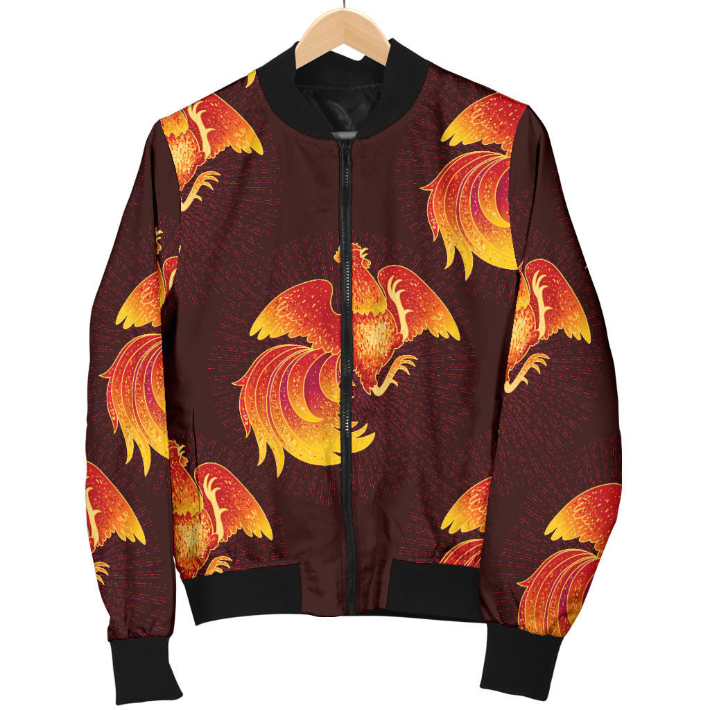 Rooster Pattern Print Design A04 Men Bomber Jacket
