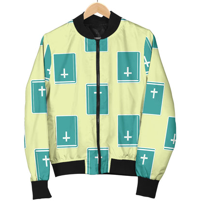Bible Pattern Print Design 04 Men Bomber Jacket