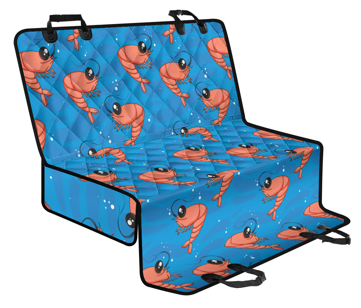 Prawn Cute Pattern Print Design 03 Rear Dog Car Seat Cover Hammock