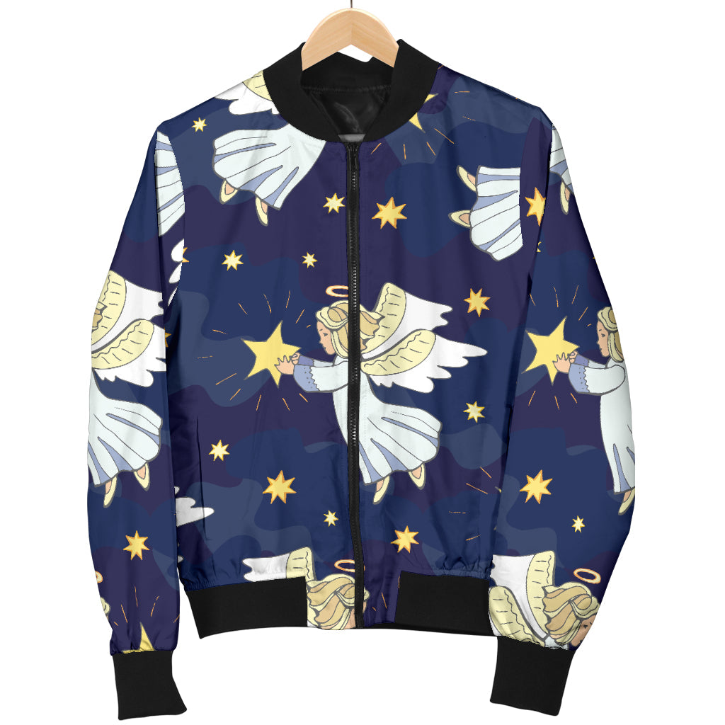 Angel Pattern Print Design 06 Men Bomber Jacket