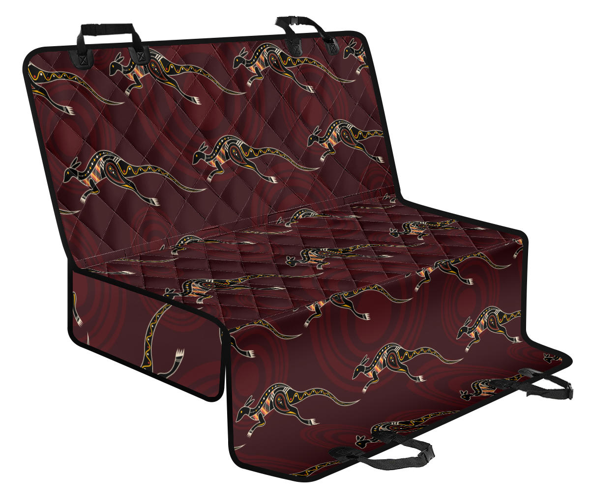 Kangaroos Pattern Print Design 05 Rear Dog Car Seat Cover Hammock