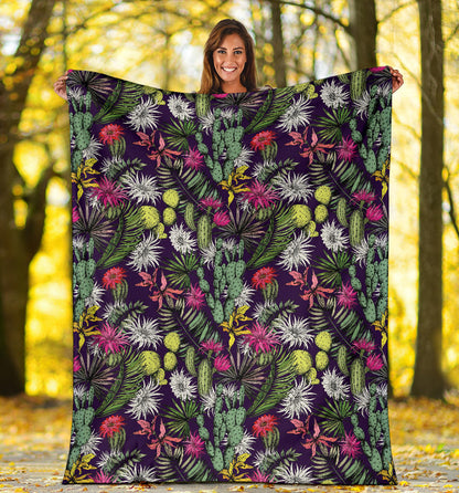 Cactus Pattern Print Design 08 Premium Blanket
