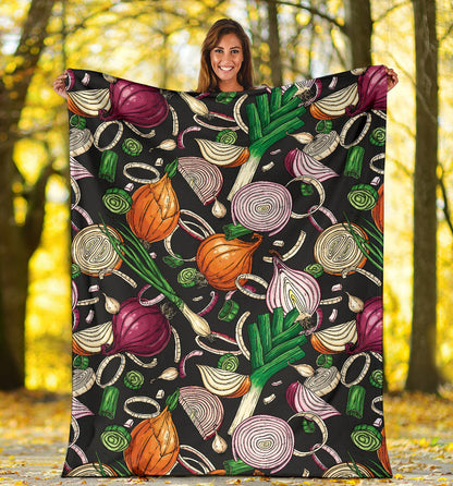 Onion Pattern Print Design A03 Premium Blanket