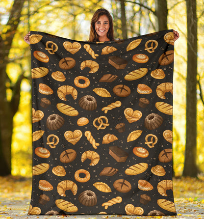 Bread Pattern Print Design 05 Premium Blanket