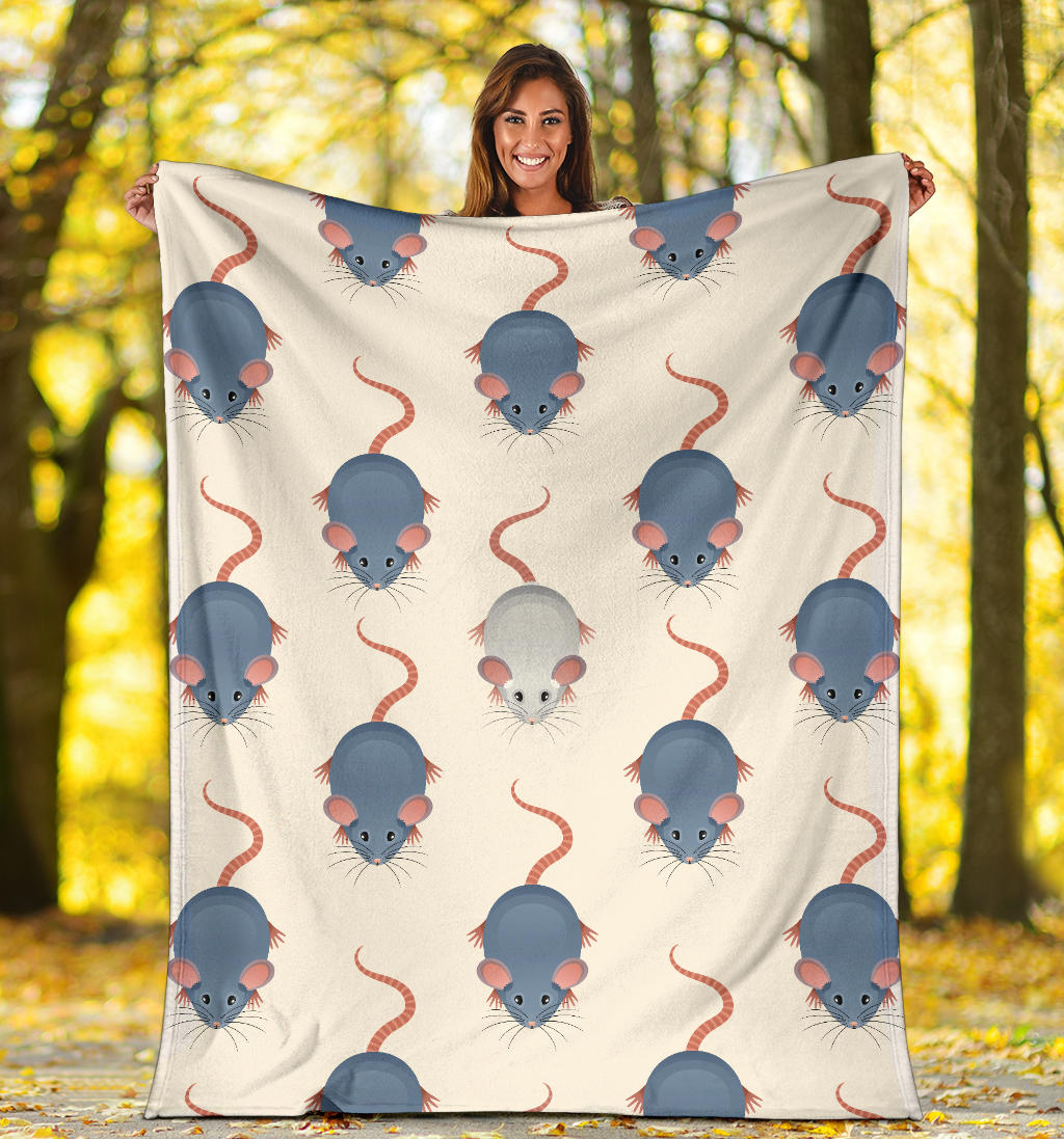 Rat Pattern Print Design 03 Premium Blanket