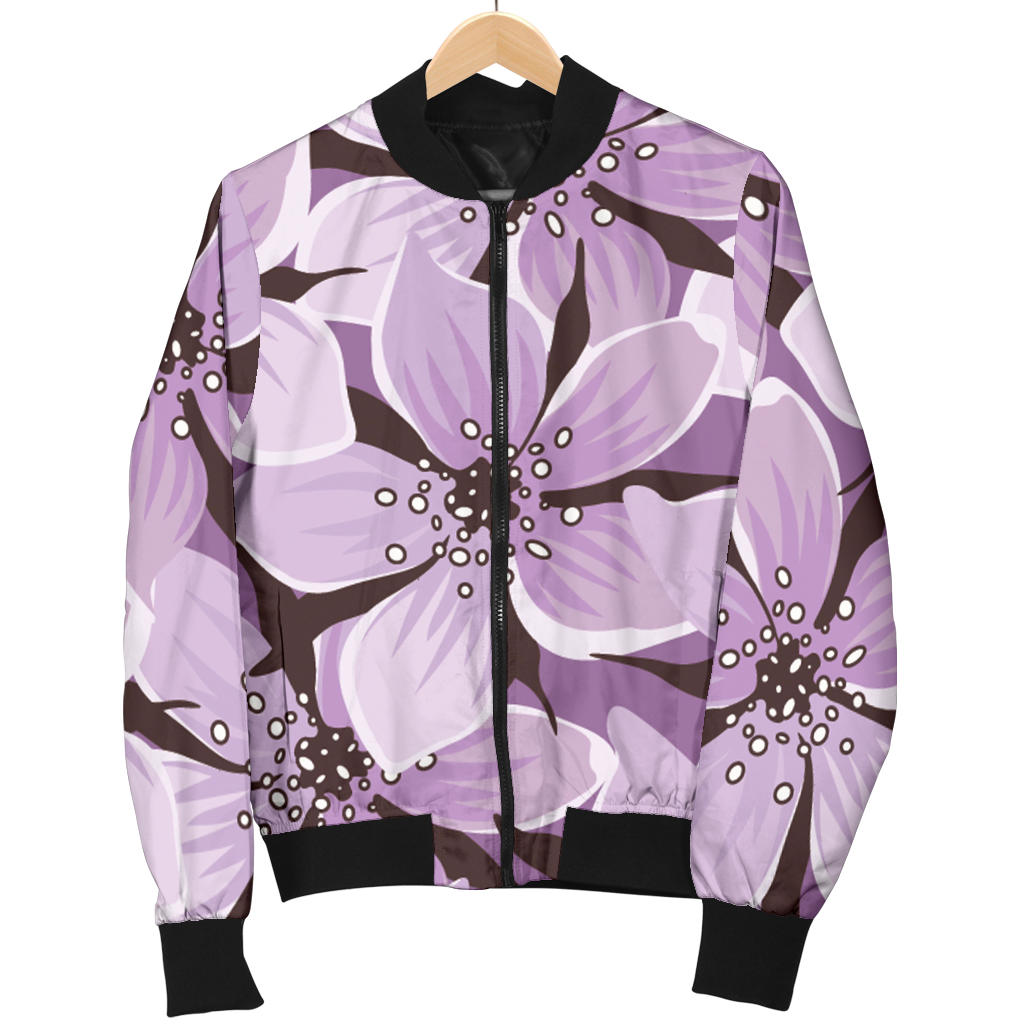 Lilac Pattern Print Design 01 Men Bomber Jacket
