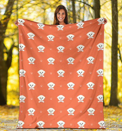 Bichons Frise Pattern Print Design 02 Premium Blanket