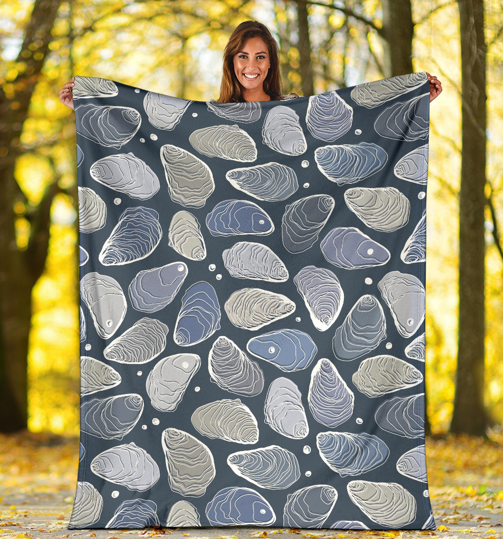 Oyster Pattern Print Design 02 Premium Blanket