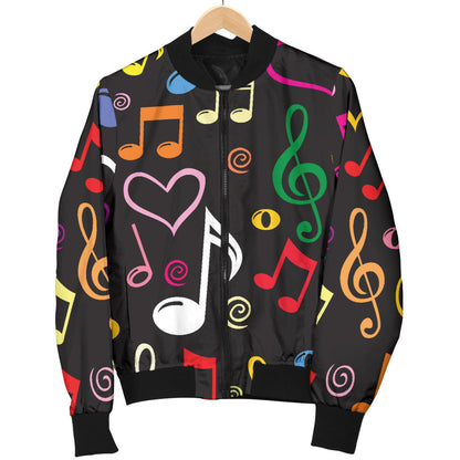 Music note Pattern Print Design A01 Men Bomber Jacket